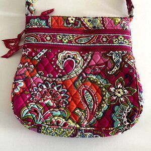 Vera Bradley Pink Swirls Paisley Lined Adjustable Cross Body Shoulder Purse Bag
